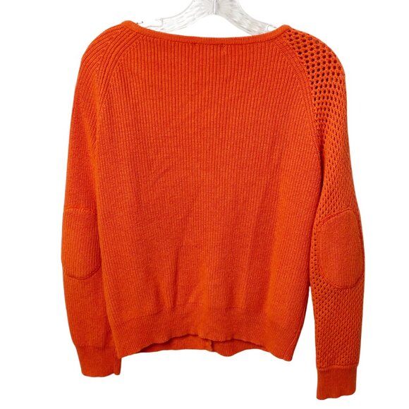 Sundance Sweater Women's MRabbit Hair Blend Orange ButtonCardigan Open Knit - Picture 2 of 7